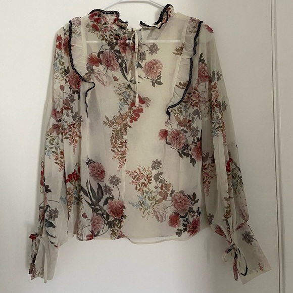 Zara Tops Zara Floral Blouse M Poshmark